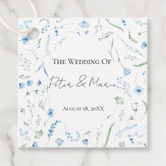 Étiquettes Cadeau Blue Meadow Wildflower Personalized Wedding Favor