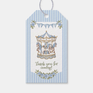 Étiquettes-cadeau Blue Merci Cheval à l'aquarelle Baby Shower