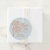 Étiquettes Cadeau Blue Palm Spring Pastel Beach Baby shower (En situation)
