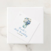 Étiquettes Cadeau Blue Peonies Mason Jar Anniversaire (En situation)