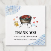 Étiquettes Cadeau Blue Plaid Retro Country Baby Q Baby shower (Devant)