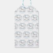 Étiquettes-cadeau Blue rocking cheval boho bébé garçon douche merci (Dos)