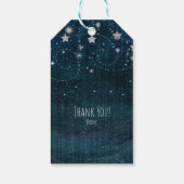 Étiquettes-cadeau Blue & Silver Starry Celestial Party Favoriser (Dos)