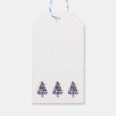 Étiquettes-cadeau Blue Sparkly Calligraphy Arbre de Noël (Dos)