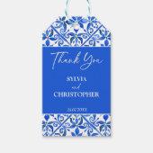 Étiquettes-cadeau Blue Talavera Espagne tuiles mariage (Devant)