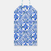 Étiquettes-cadeau Blue Talavera Espagne tuiles mariage (Dos)