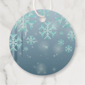 Étiquettes Cadeau Blue Turquoise Winter Wonderland Joyeux Noël (Dos)