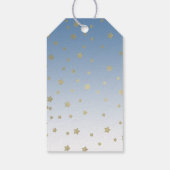 Étiquettes-cadeau Blue White Gold Stars Anniversaire (Dos)