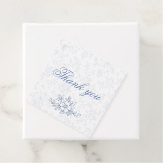 Étiquettes Cadeau Blue & White Vintage Floral Wedding gift tag small