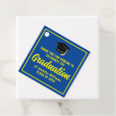 Étiquettes Cadeau Blue Yellow Custom 2025 Graduation Party (En situation)