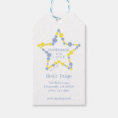 Étiquettes-cadeau Blue & Yellow Original Buttons Star Handmade Love (Devant)
