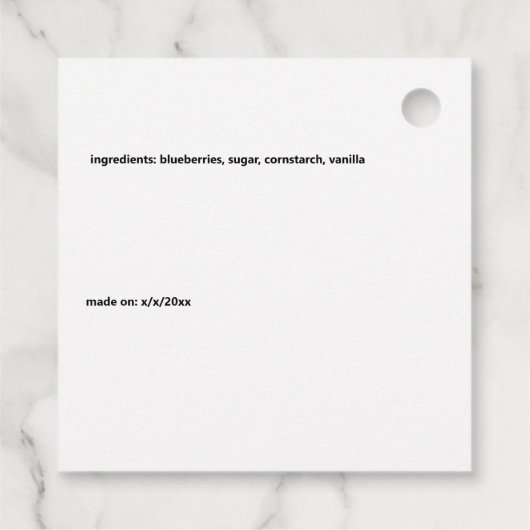 Étiquettes Cadeau Blueberry Pals Drôle Cartoon Jam Pie et plus (Dos)