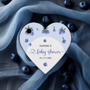 Étiquettes Cadeau Blueberry Sweet Watercolor Baby shower garçon