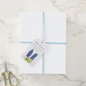 Étiquettes-cadeau Bluebonnets Texas Aquarelle Bleu Floral Mariage (Avec de laficelle)