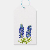 Étiquettes-cadeau Bluebonnets Texas Aquarelle Bleu Floral Mariage (Dos)