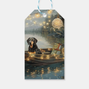 Étiquettes-cadeau Bluetick Coonhound Noël Festive Voyage