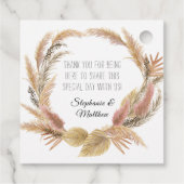 Étiquettes Cadeau Blush Boho Floral Troppas Palm Mariage (Dos)