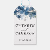 Étiquettes-cadeau Blush Gold Greenery Succulent Dusty Blue Wedding (Devant)