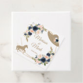 Étiquettes Cadeau Blush & Navy Kentucky Derby Mariage (En situation)