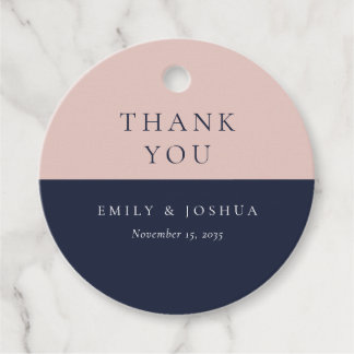 Étiquettes Cadeau Blush Navy Mariage moderne