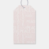 Étiquettes-cadeau Blush Pink White Peace Love Christmas (Dos)