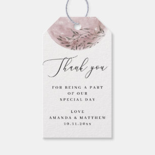 Étiquettes-cadeau Blush Rose Floral Lune Élégant Mariage Remerciem