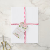 Étiquettes-cadeau Blush rose floral or merci (Avec de la ficelle)
