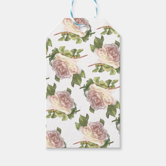 Étiquettes-cadeau Blushing Ivory Peach Rose (Devant)