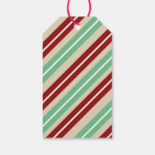 Étiquettes-cadeau Boeuf blanc rustique et rayures de Noël (Dos)