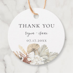 Étiquettes Cadeau Bohème Botanique Mariage Merci