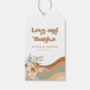 Étiquettes-cadeau Bohème Floral Amour et Merci Mariage