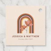 Étiquettes Cadeau Bohème Personnalisé Automne Terracotta Mariage Flo (Dos)