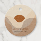 Étiquettes Cadeau Boho Abstrait en terre cuite bijouterie de sable p (Devant)