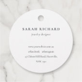 Étiquettes Cadeau Boho Abstrait vert blanc floral (Dos)