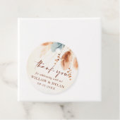 Étiquettes Cadeau Boho Aquarelle Terracotta Pampas Merci en herbe (En situation)