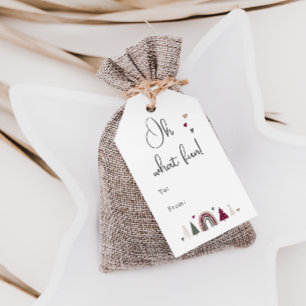 Étiquettes-cadeau Boho Arc-en-ciel et Coeurs Ch Oh Ce qui est amusan