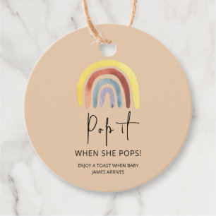 Étiquettes Cadeau Boho arc-en-ciel Pop it When she popo
