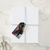 Étiquettes-cadeau Boho art abstrait avec visage de fille (Avec de laficelle)