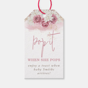 Étiquettes-cadeau Boho Beige Rose Pink Pop It Baby shower