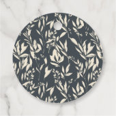 Étiquettes Cadeau Boho Black Main Tirée Floral Mariage Personnalisé  (Dos)