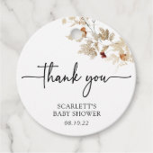 Étiquettes Cadeau Boho Blanc Wildflower Baby Douche (Devant)