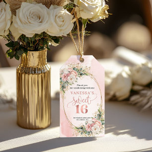 Étiquettes-cadeau Boho Blush Rose Floral Eucalyptus Sweet Seize  
