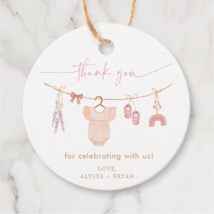 Étiquettes Cadeau Boho Blush rose Vêtements de bébé Baby shower fill