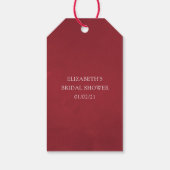 Étiquettes-cadeau Boho Bourgogne Floral Dégustation de Vin Enterreme (Dos)