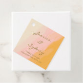 Étiquettes Cadeau Boho Chic Aquarelle rose Jaune Merci Mariage (En situation)