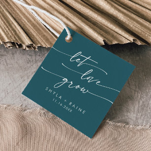 Étiquettes Cadeau Boho Chic Bleu Turquoise Laissez l'amour grandir M