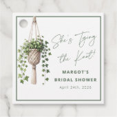 Étiquettes Cadeau Boho Chic Botanique "Attachez le Nœud" Enterrement (Devant)