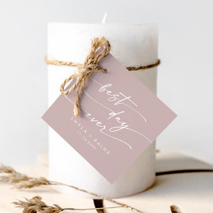 Étiquettes Cadeau Boho Chic Dusty Rose rose Meilleur Jour Jamais Mar