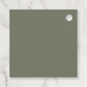 Étiquettes Cadeau Boho Chic Mariage vert olive (Dos)