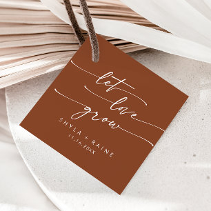 Étiquettes Cadeau Boho Chic Terracotta laisser l'amour grandir Maria